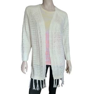 CableKnit Solid Knit Cardigan